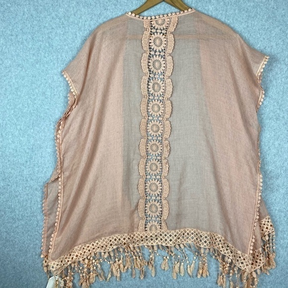 2Chic Peach Kimono One Size Fits Most - Picture 4 of 6